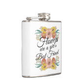 Blume sind ein Girl Best Friend - Zinnia Art Flachmann (Rechts)