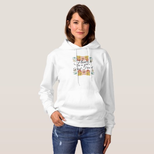 Blume sind ein Girl Best Friend - Zinnia Art Hoodie (Vorne ganz)