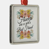 Blume sind ein Girl Best Friend - Zinnia Art Ornament Aus Metall (Rechts)