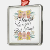 Blume sind ein Girl Best Friend - Zinnia Art Ornament Aus Metall (Links)