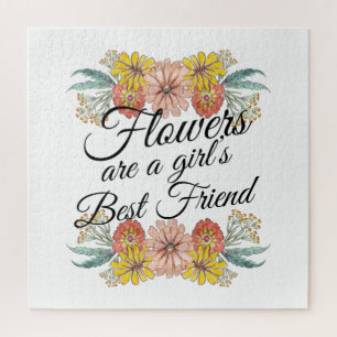 Blume sind ein Girl Best Friend - Zinnia Art Puzzle