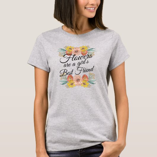 Blume sind ein Girl Best Friend - Zinnia Art T-Shirt (Vorderseite)