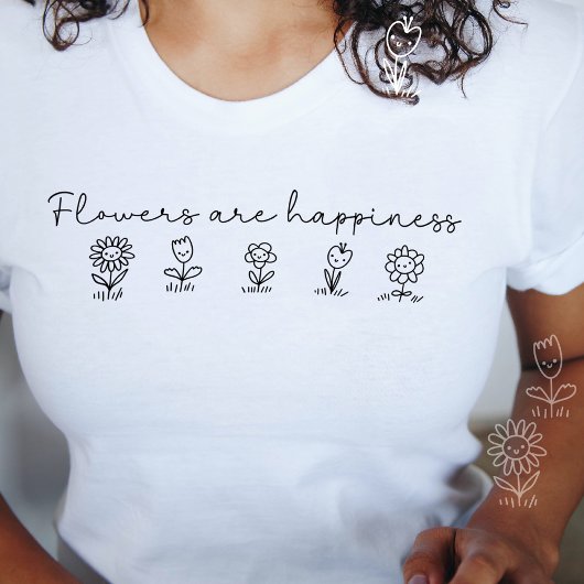 Blume sind Glück Weibliche Moderne Minimalistisch T-Shirt
