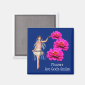 Blume sind Gottes Lächeln Inspiration Magnet (Vorderseite/Rückseite)