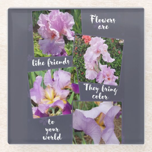 Blume sind wie Freunde Glasuntersetzer (Vorderseite)