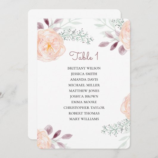 Blume Sitzdiagramm anlegen. Hochzeitsplan Einladung (Vorne/Hinten)