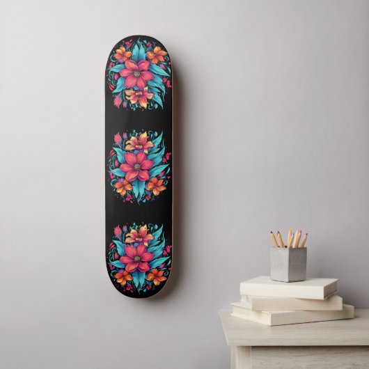 Blume Skateboard (Wandkunst)