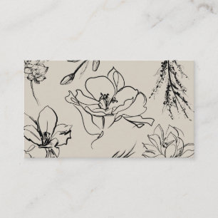 Blume Sketch Beige Skriptsignatur Klasse Visitenkarte