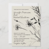 Blume Sketch Botanisches Retropapier Einladung (Vorderseite)