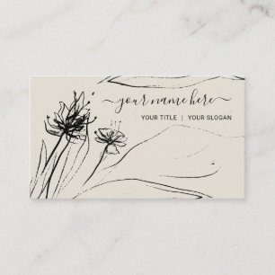 Blume Sketch Elegantes, handgezeichnetes Girl Pape Visitenkarte