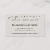 Blume Sketch Paper Beige Signatur botanisch Visitenkarte (Rückseite)