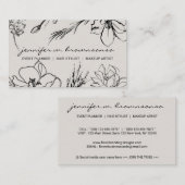 Blume Sketch Paper Beige Signatur botanisch Visitenkarte (Vorne/Hinten)