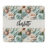 Blume-Skripte für verstaubte grüne Creme Schneidebrett (Vorderseite)