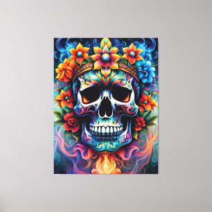 Blume Skull Canvas drucken Leinwanddruck