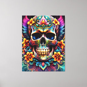Blume Skull Canvas drucken Leinwanddruck