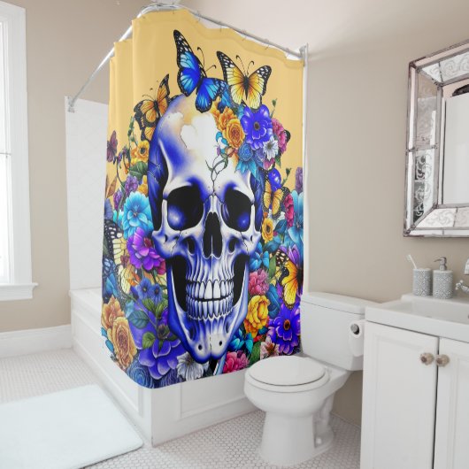 Blume Skull Duschvorhang (Beispiel)