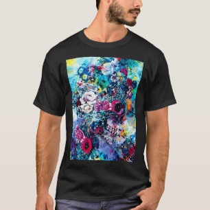Blume Skull Floral Sugar Dark Art Grunge Aesthet T-Shirt