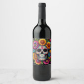 Blume Skull-Label! Weinetikett (Vorderseite)