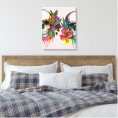 Blume Skull Leinwanddruck (Insitu (Schlafzimmer))