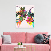Blume Skull Leinwanddruck (Insitu (Wohnzimmer))