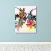 Blume Skull Leinwanddruck (Insitu (Holzboden))