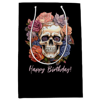 Blume Skull Mittlere Geschenktüte