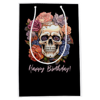 Blume Skull Mittlere Geschenktüte