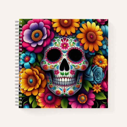 Blume Skull Notebook! Notizblock (Vorderseite)