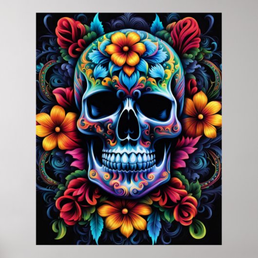 Blume Skull Poster (Vorne)