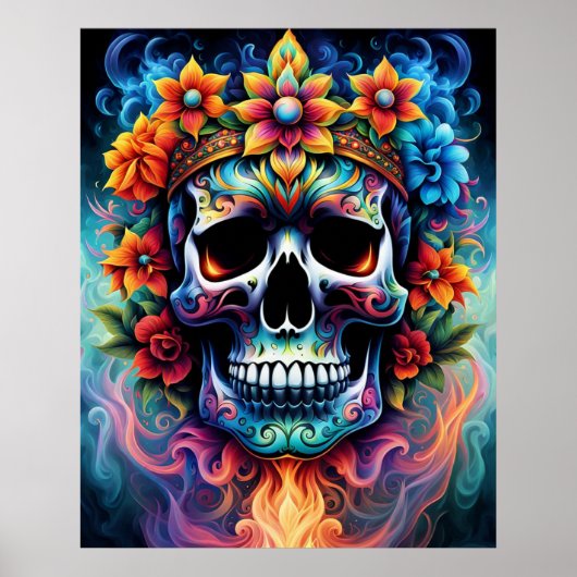Blume Skull Poster (Vorne)