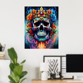 Blume Skull Poster (Heimbüro)