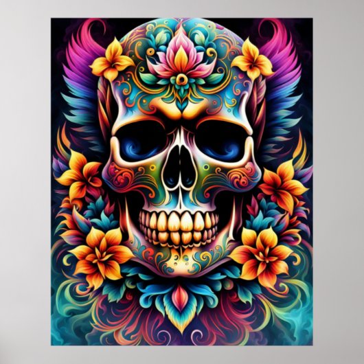 Blume Skull Poster (Vorne)