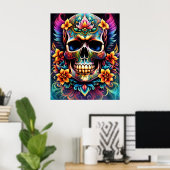 Blume Skull Poster (Heimbüro)
