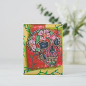 Blume Skull-Postkarten Postkarte (Stehend Vorderseite)