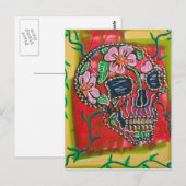 Blume Skull-Postkarten Postkarte (Vorne/Hinten)