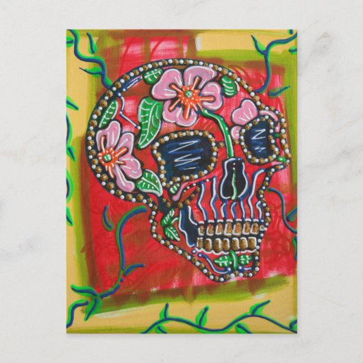 Blume Skull-Postkarten Postkarte (Vorderseite)
