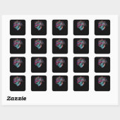 Blume Skull Quadratischer Aufkleber (Blatt)