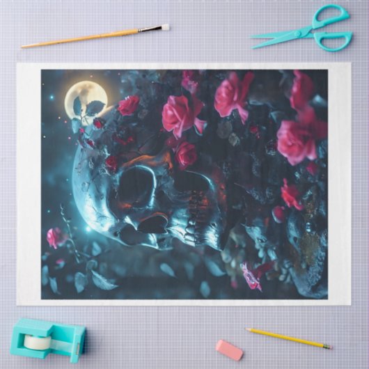 Blume Skull Seidenpapier (Basteln)