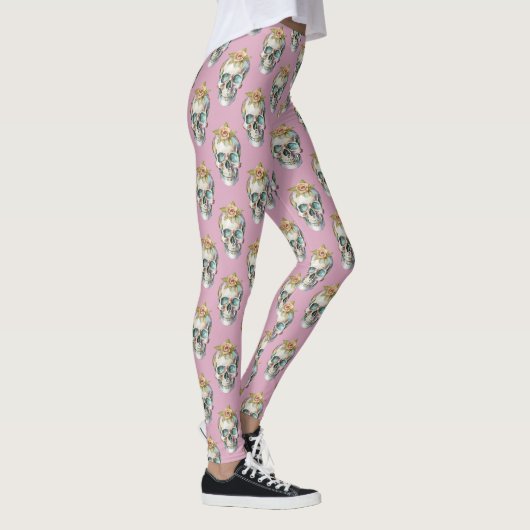 Blume Skulls - Dusty Rose - Leggings (Rechts)