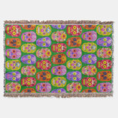 Blume Skulls Nahtloses Muster 2018 Decke (Vorderseite)