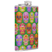 Blume Skulls Nahtloses Muster 2018 Flachmann (Rechts)