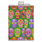 Blume Skulls Nahtloses Muster 2018 Flachmann (Rückseite)