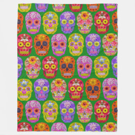 Blume Skulls Nahtloses Muster 2018 Fleecedecke