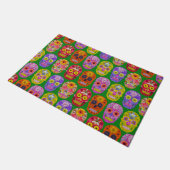 Blume Skulls Nahtloses Muster 2018 Fußmatte (Schrägansicht)