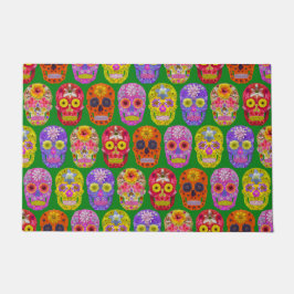 Blume Skulls Nahtloses Muster 2018 Fußmatte