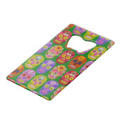 Blume Skulls Nahtloses Muster 2018 Geldbeutel Flaschenöffner (Rückseite Schrägansicht)