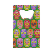 Blume Skulls Nahtloses Muster 2018 Geldbeutel Flaschenöffner (Rückseite)
