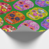 Blume Skulls Nahtloses Muster 2018 Geschenkpapier (Ecke)