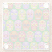 Blume Skulls Nahtloses Muster 2018 Glasuntersetzer (Rückseite)