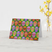 Blume Skulls Nahtloses Muster 2018 Karte (Gelbe Blume)